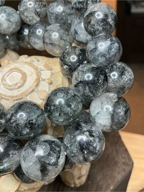 RARE Black Cactus Spirit Quartz 14-16mm Bracelet